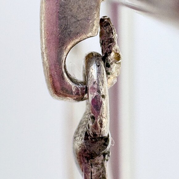 VTG 800 Silver Guatemalan Warrior Textured Dangle Earrings Size 1.25" Length - Picture 8 of 11